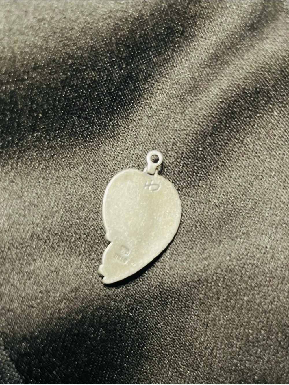 Sterling Silver Feather  Charm with Orange Stone